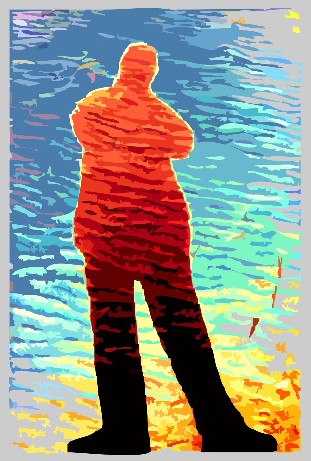  - Self portrait in the sand - Techno-Impressionist Museum - Techno-Impressionism - art - beautiful - photo photography picture - by Tony Karp