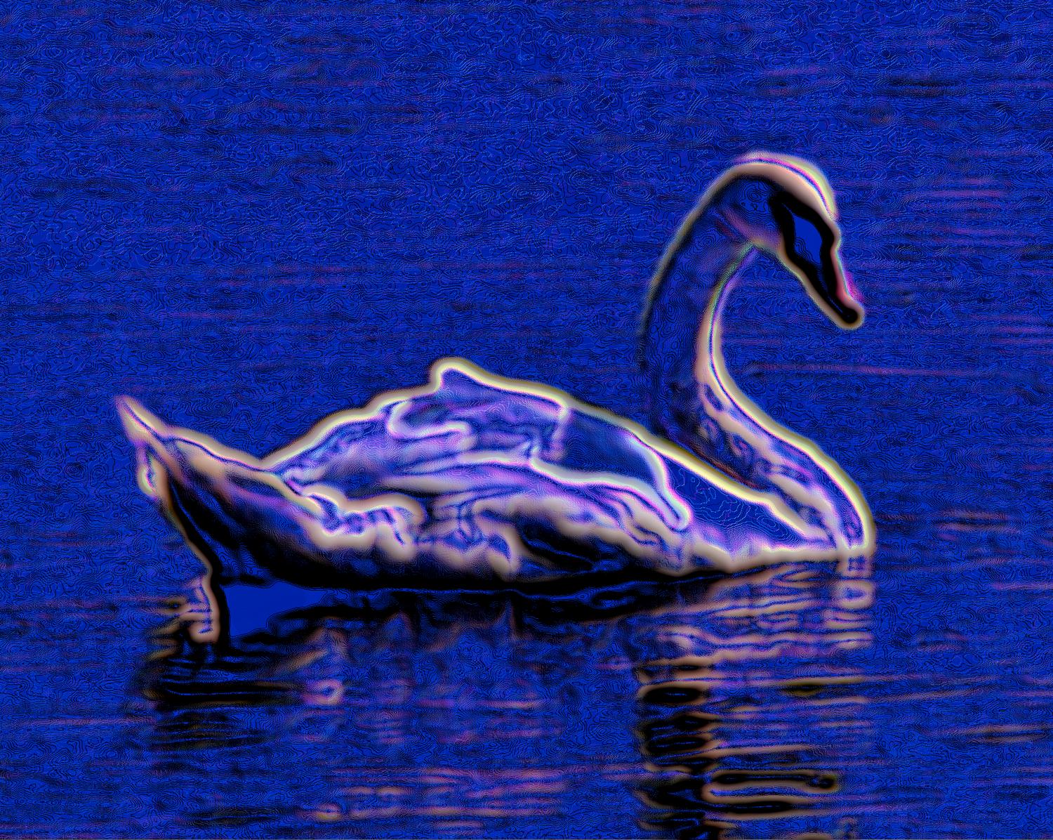  - Electric swan - Techno-Impressionist Museum - Techno-Impressionism - art - beautiful - photo photography picture - by Tony Karp